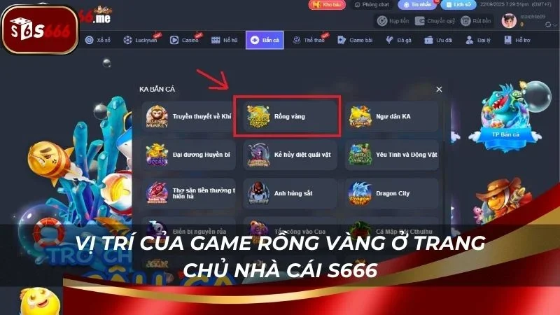 Vị trí của game ở sảnh bắn cá KA